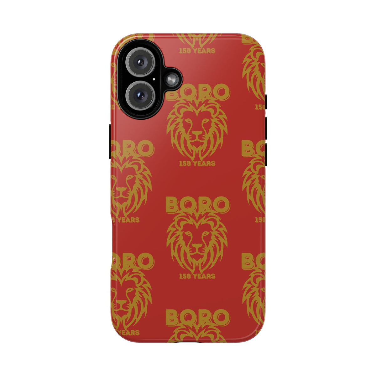 BORO Gold on red Lion Head Phone Case — Red 150 years Pattern Protective Case