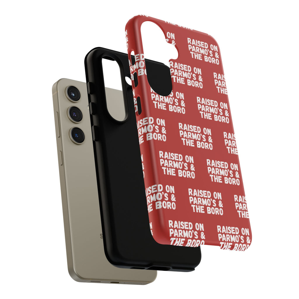 "RAISED ON PARMO'S AND THE BORO" Phone Case — Red Pattern Tough Case