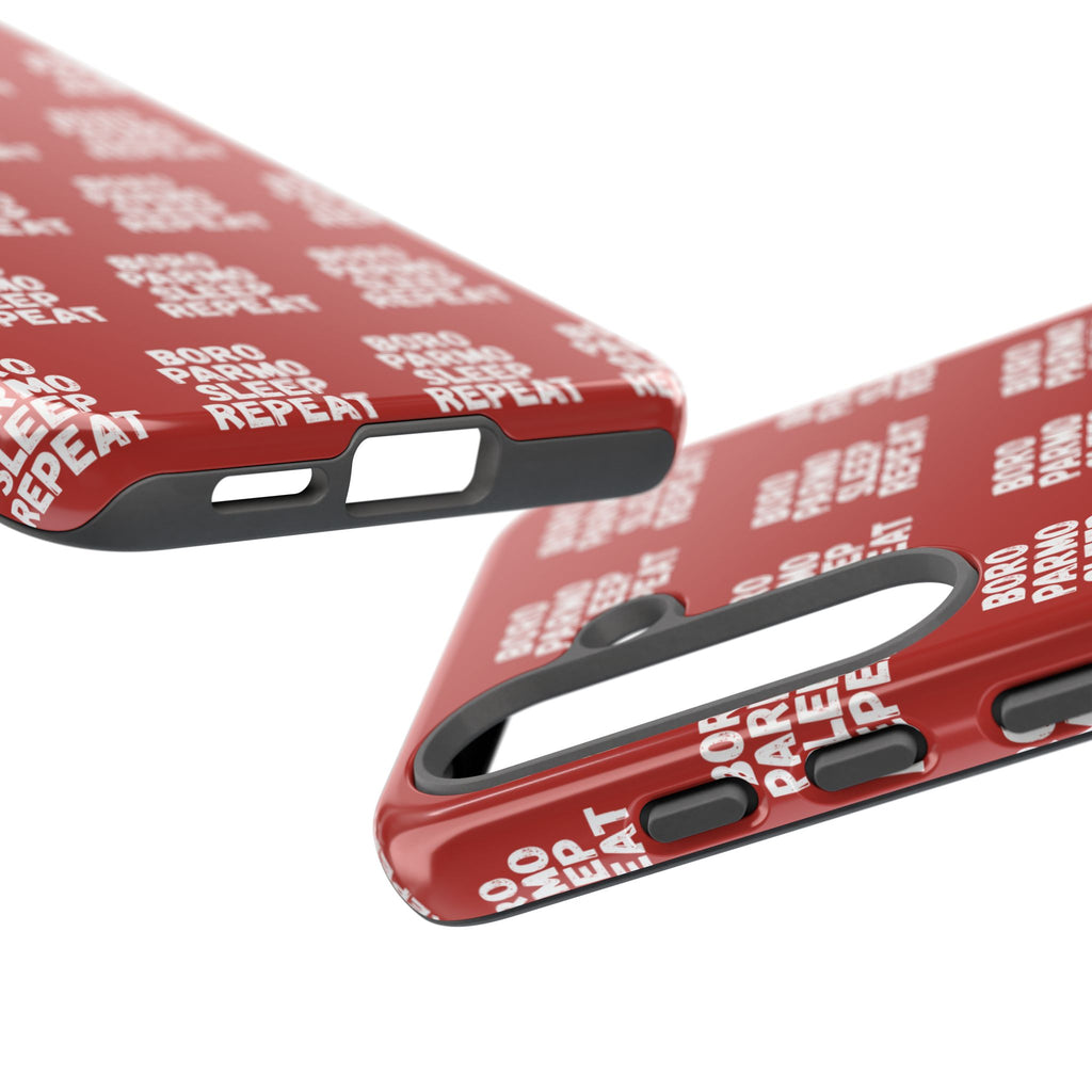 "BORO PARMO SLEEP REPEAT" Phone Case — Red Pattern Tough Case