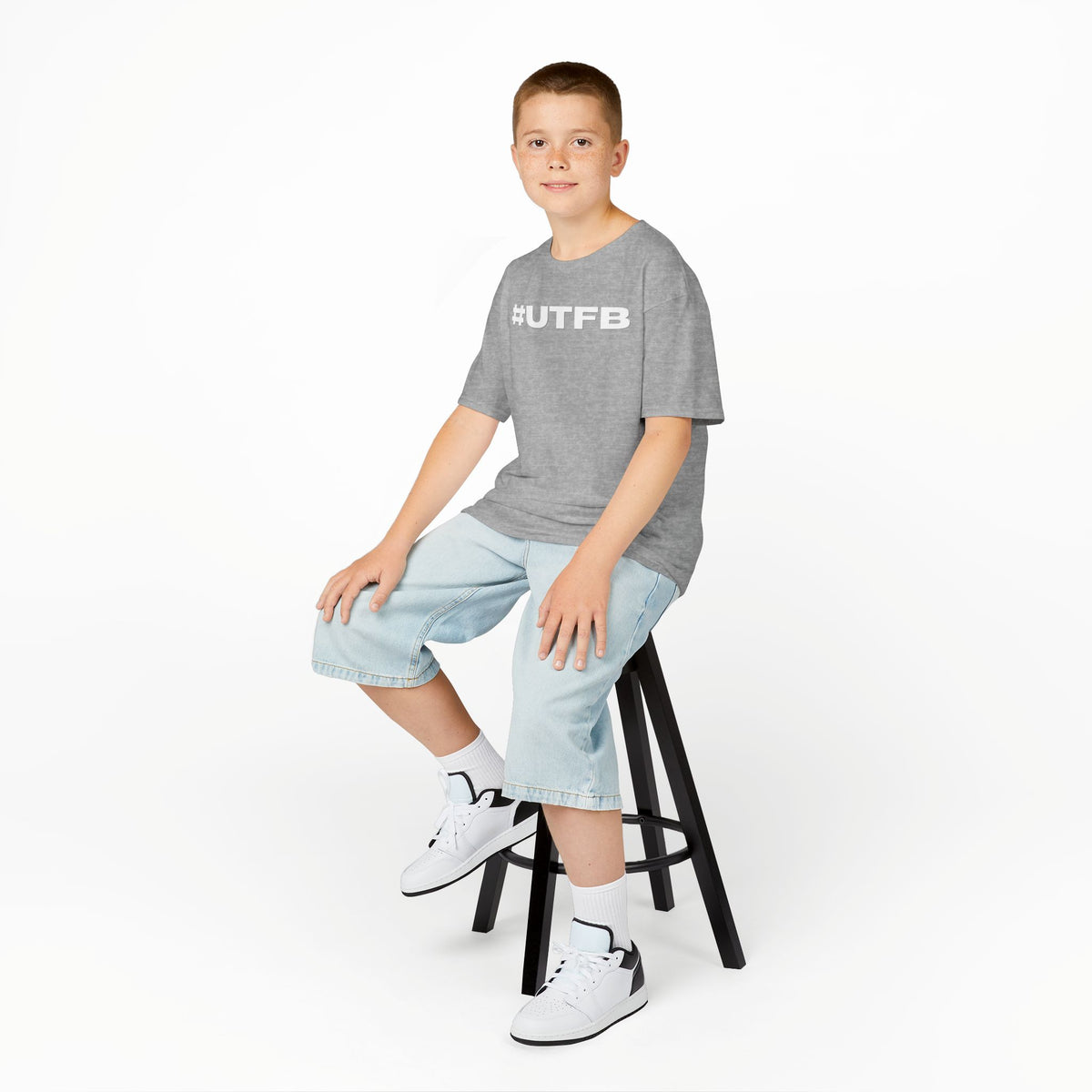 Kids BORO Tee — White #UTFB Graphic Youth T-Shirt