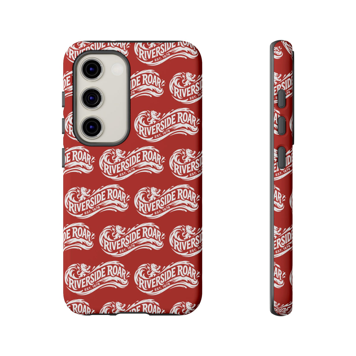 Riverside Roar Patterned Tough Case (White on Red) iPhone & Samsung