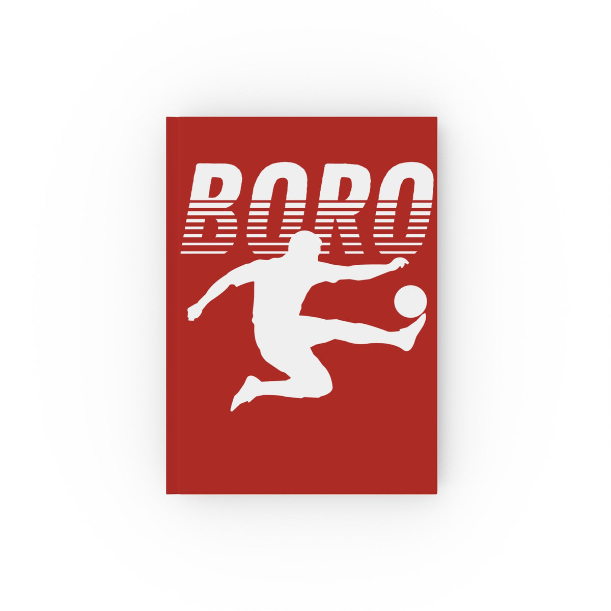 BORO Football Hardback Journal — Football Player Silhouette Notebook (blank sheets)