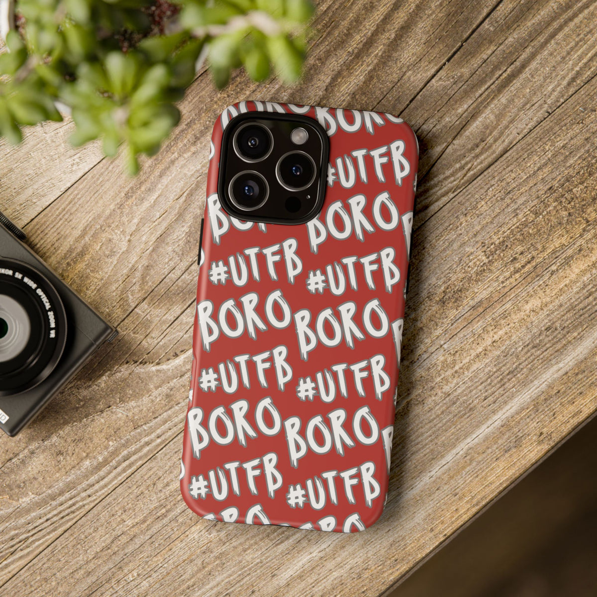 Phone Case — Red #UTFB BORO Pattern Protective Case