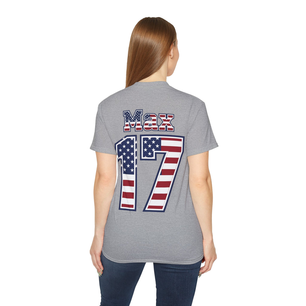 Max Arfsten Number 17 USA Flag Shirt for the BORO 'back print only'