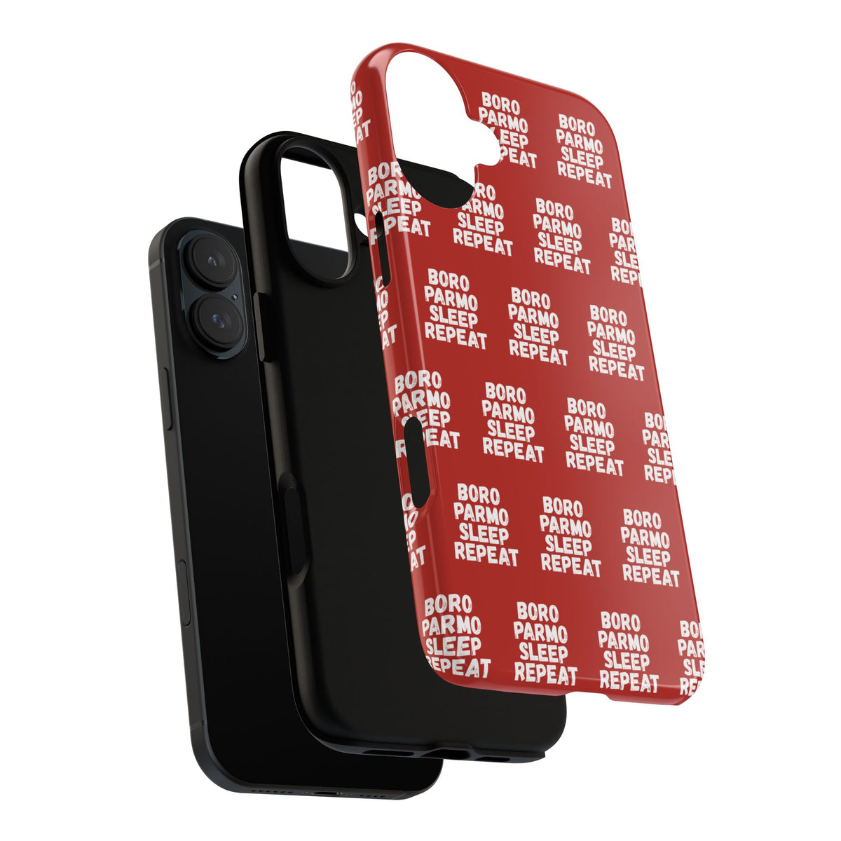 "BORO PARMO SLEEP REPEAT" Phone Case — Red Pattern Tough Case