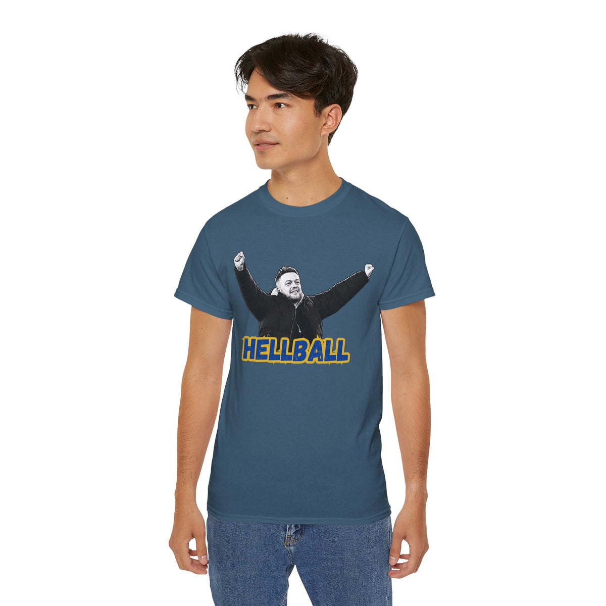 Hellball T‑Shirt — Retro Gaffer Graphic Tee, in Kim we trust