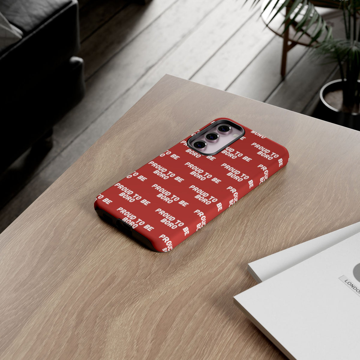 "PROUD TO BE BORO" Phone Case — Red Pattern Tough Case