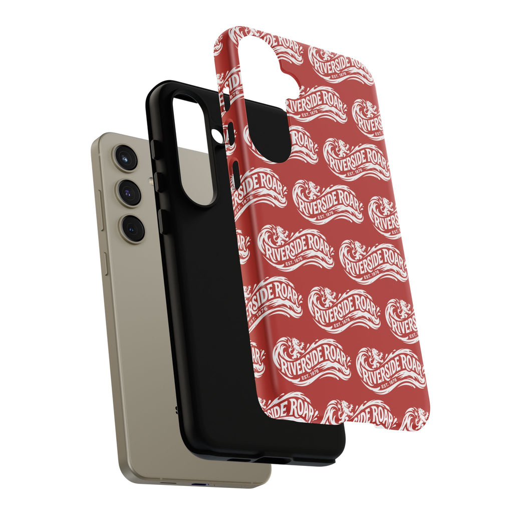 Riverside Roar Patterned Tough Case (White on Red) iPhone & Samsung