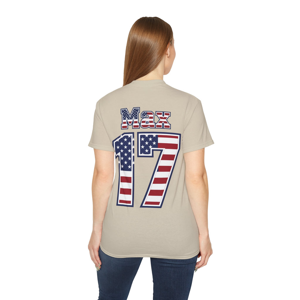 Max Arfsten Number 17 USA Flag Shirt for the BORO 'back print only'