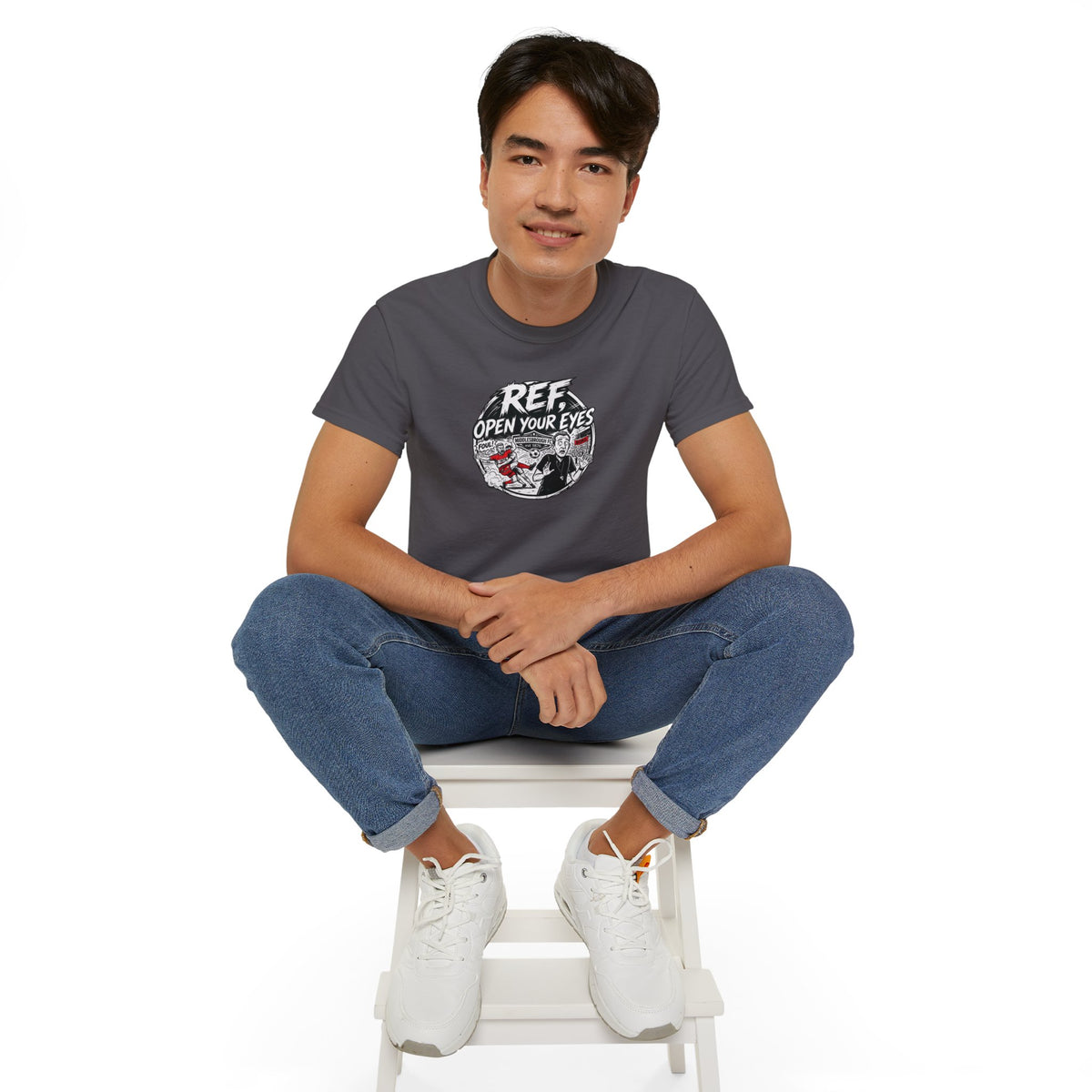 BORO T-Shirt — “Ref: Open Your Eyes” Graphic Tee (Comic-book Style Humour)
