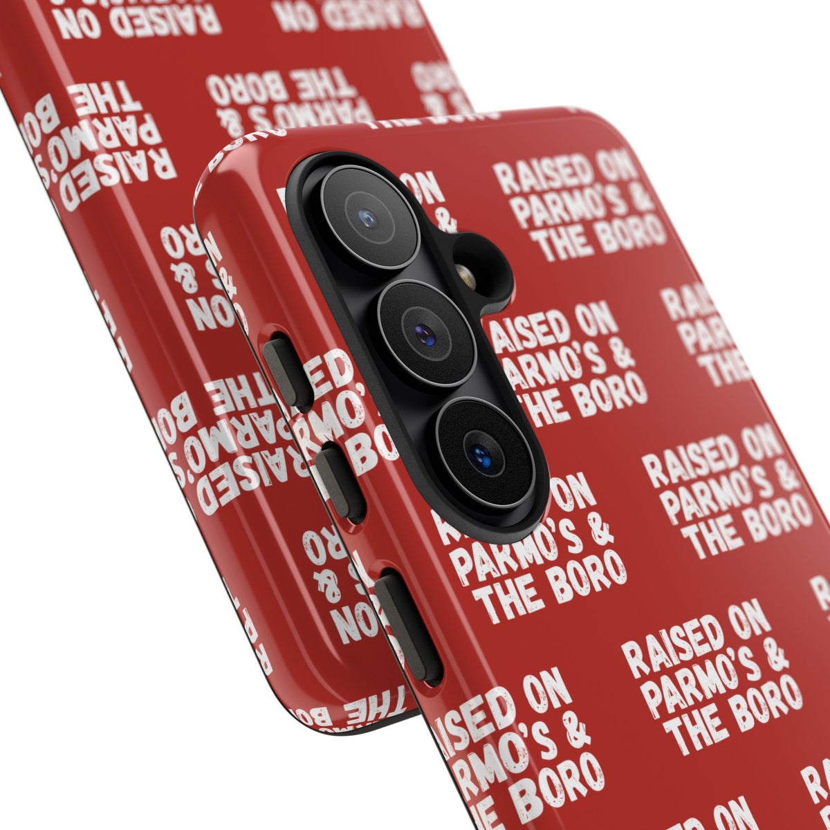 "RAISED ON PARMO'S AND THE BORO" Phone Case — Red Pattern Tough Case