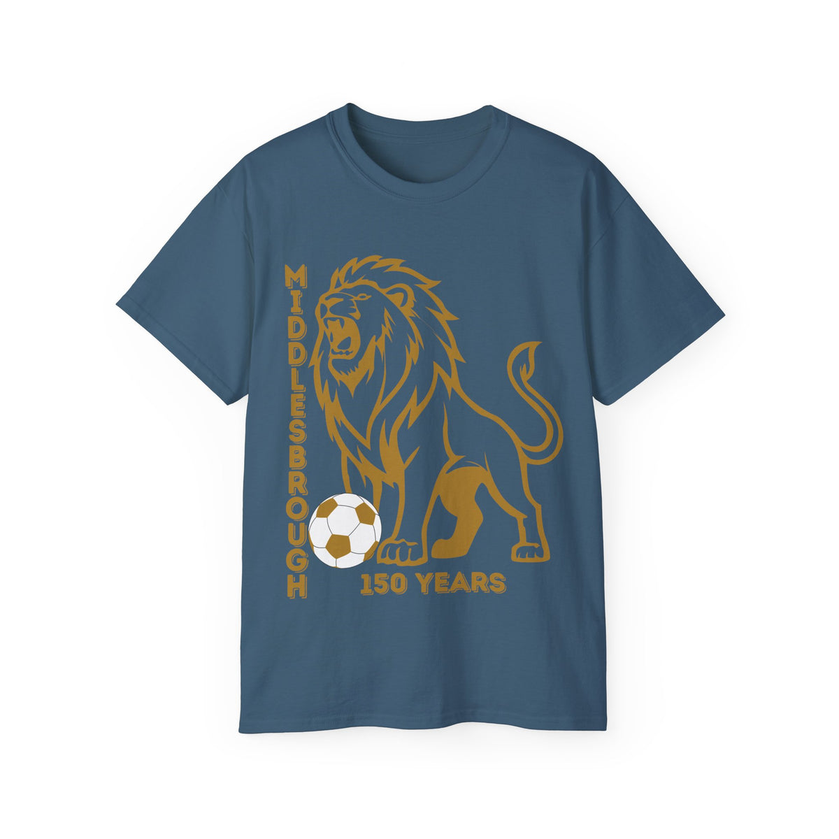 GOLD Middlesbrough 150 Years Lion Football T-Shirt