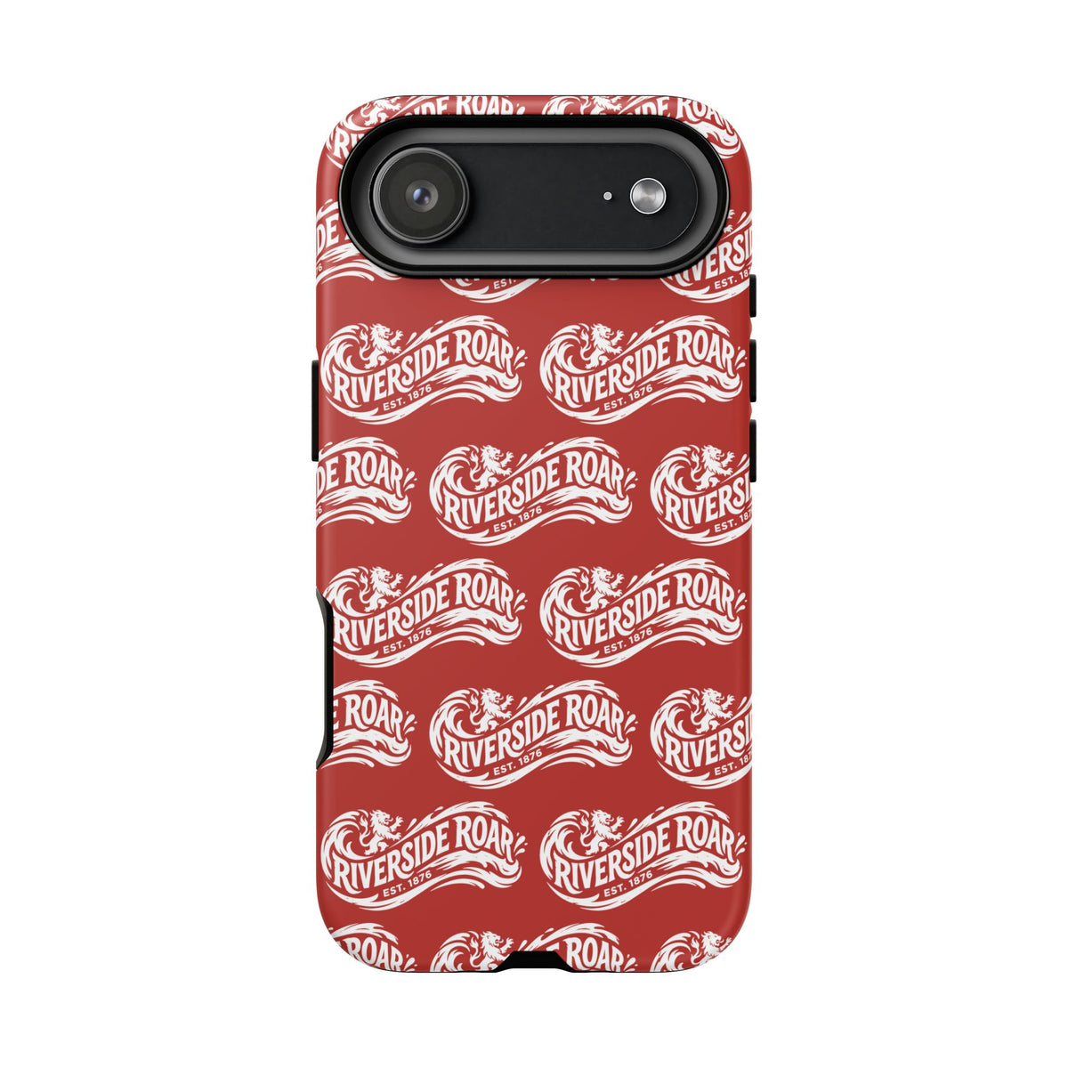 Riverside Roar Patterned Tough Case (White on Red) iPhone & Samsung