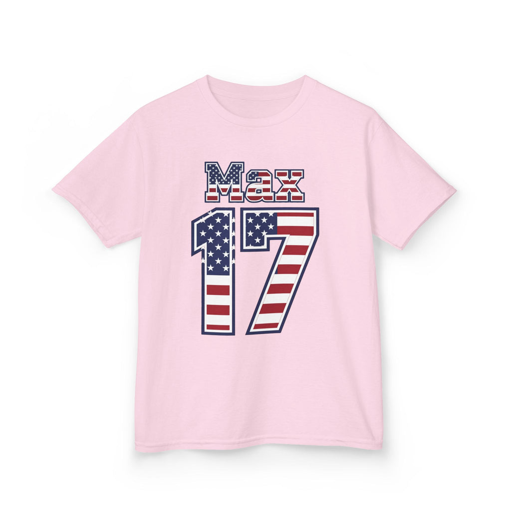 Kids Shirt 'Max 17' American Flag BORO Shirt, Max Arfsten is our Number 17 'Front print'