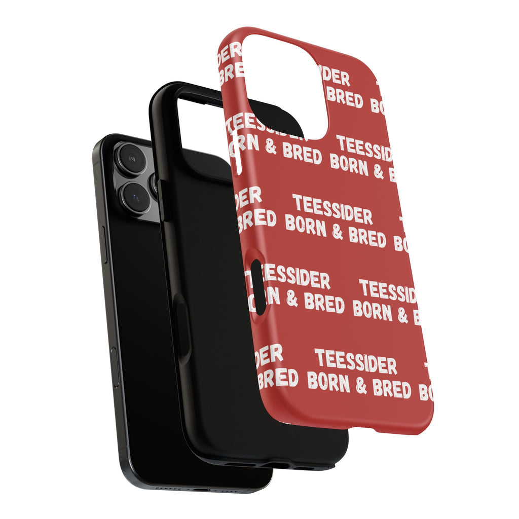"TEESSIDE BORN & BRED" Phone Case — Red Pattern Tough Case