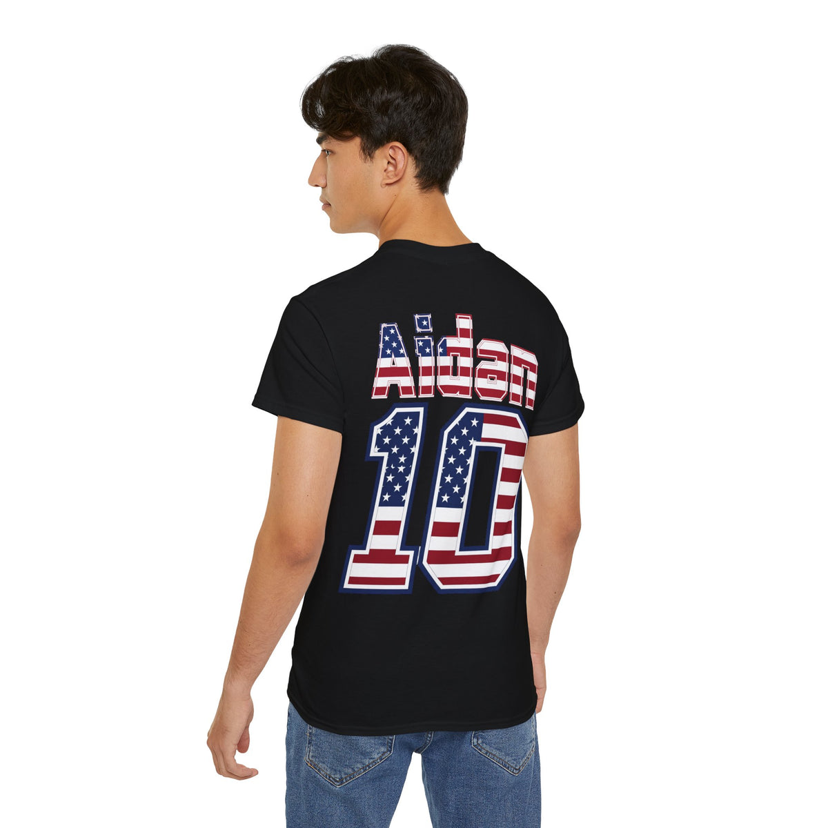 Aidan Morris Number 10 USA Flag Shirt for the BORO 'back print only'