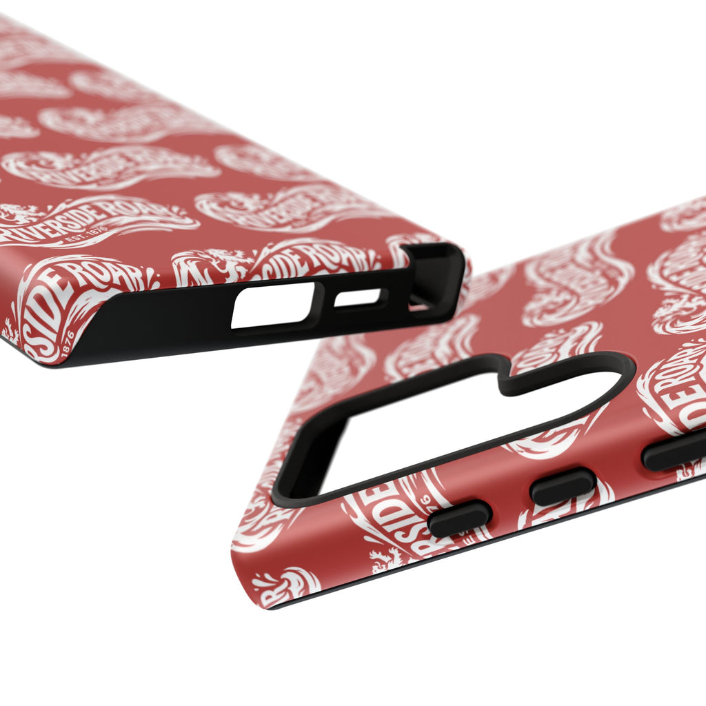 Riverside Roar Patterned Tough Case (White on Red) iPhone & Samsung