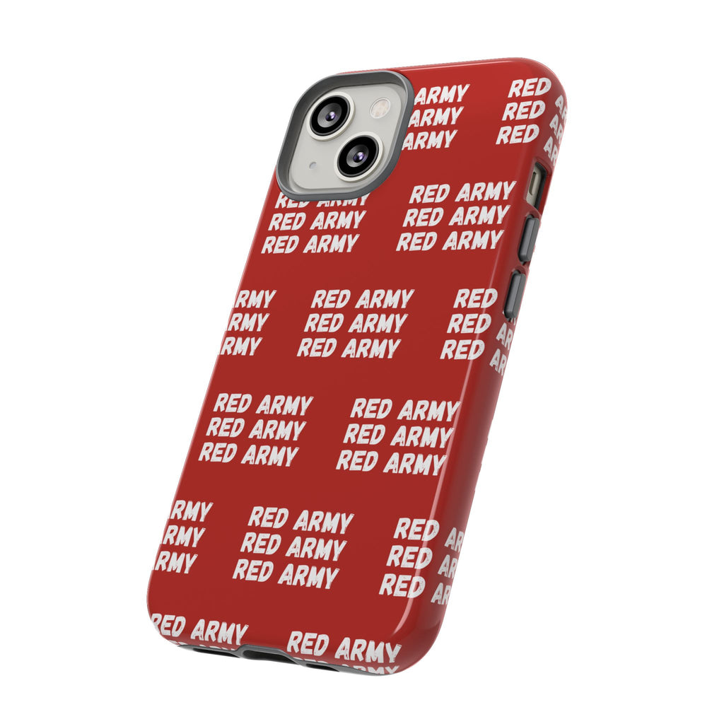 "RED ARMY RED ARMY RED ARMY" Phone Case — Red Pattern Tough Case