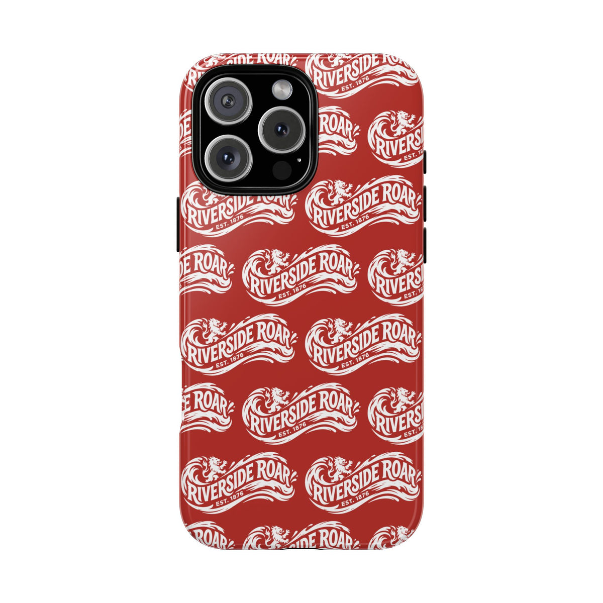 Riverside Roar Patterned Tough Case (White on Red) iPhone & Samsung