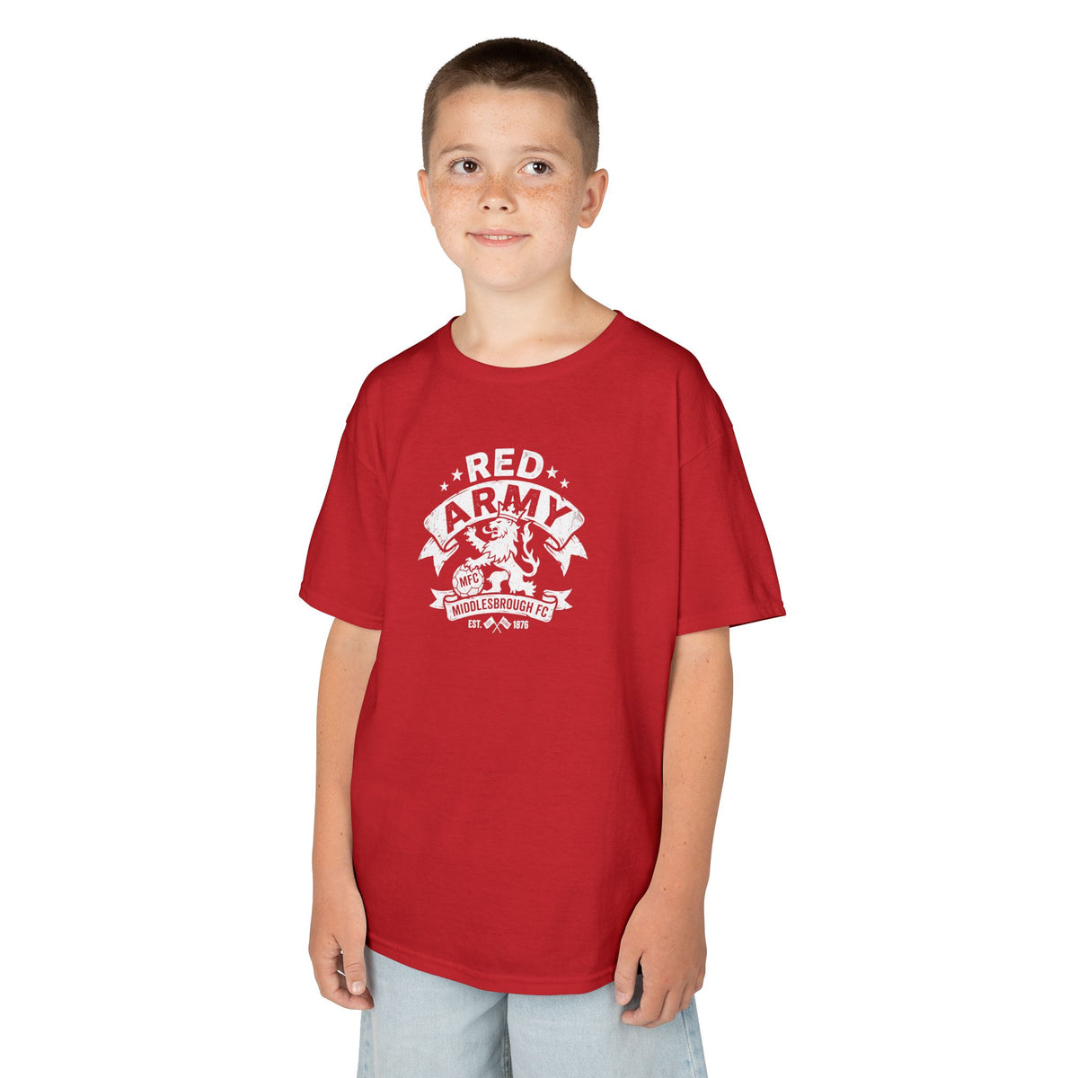 Kids T‑Shirt — "Red Army" BORO Mascot Graphic Tee for Children