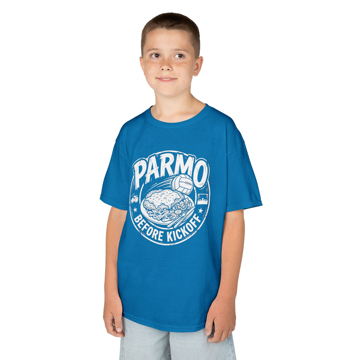 Kids T-Shirt – "Parmo Before Kickoff" Middlesbroughfc Football& Parmo Graphic Tee