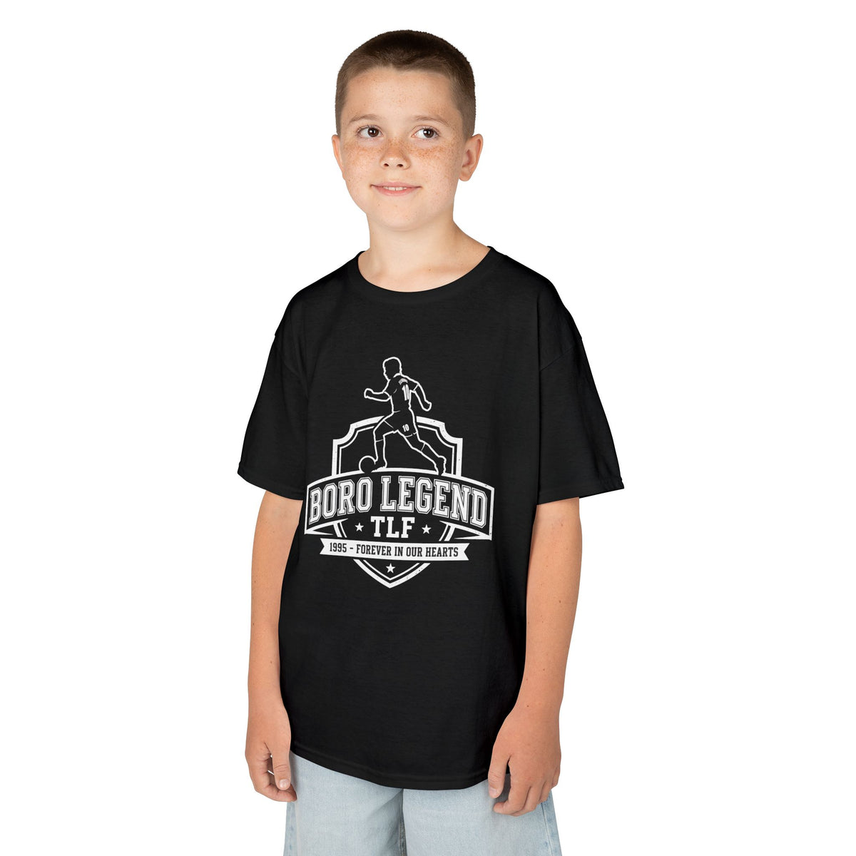 Kids Tee — Juninho Paulista “Boro Legend TLF” Football Shirt