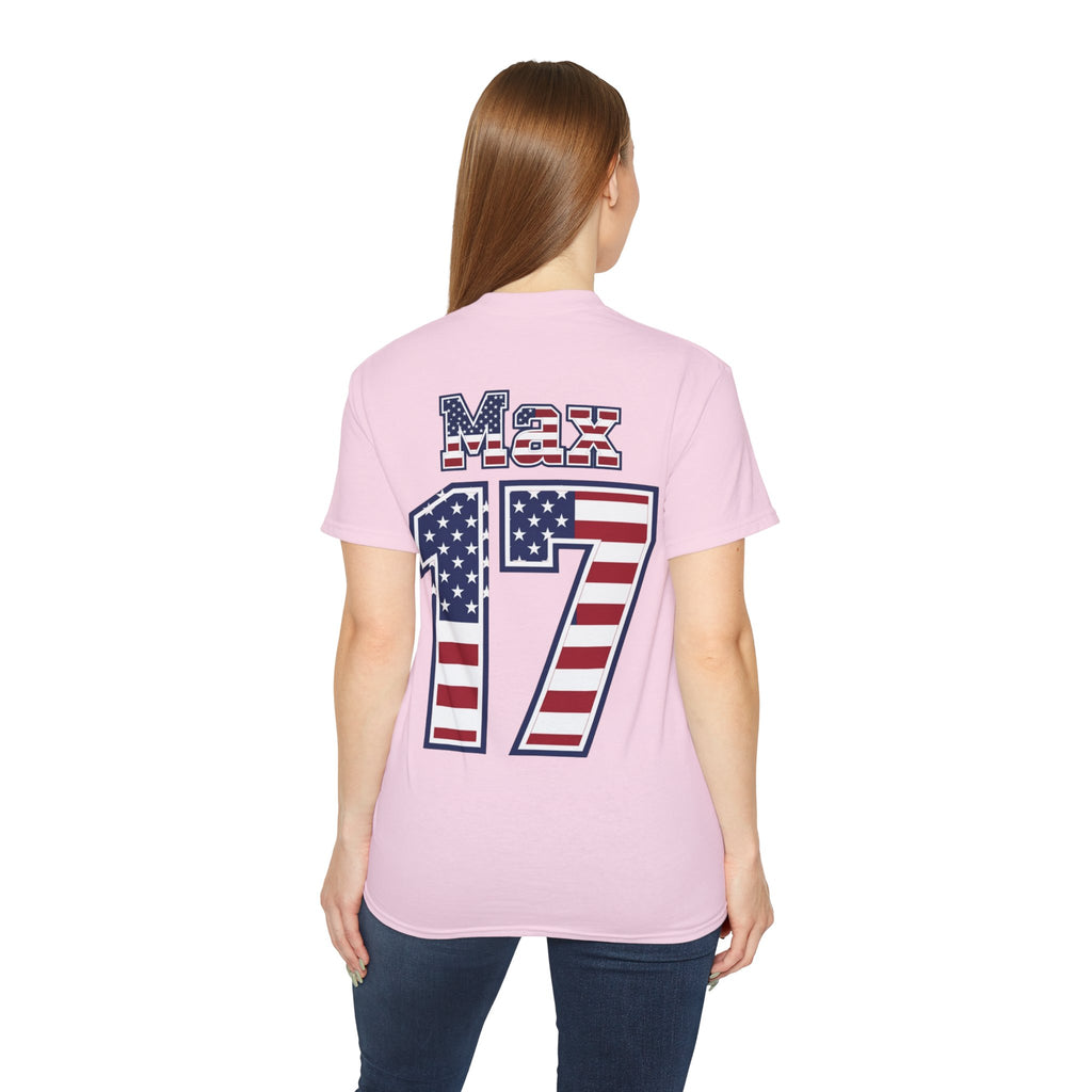 Max Arfsten Number 17 USA Flag Shirt for the BORO 'back print only'