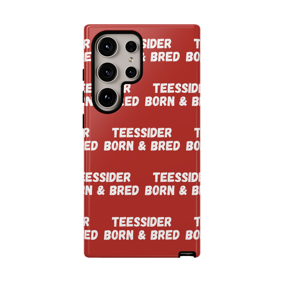 "TEESSIDE BORN & BRED" Phone Case — Red Pattern Tough Case