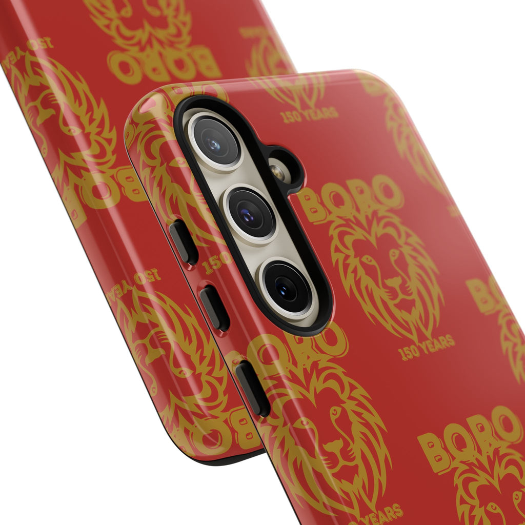 BORO Gold on red Lion Head Phone Case — Red 150 years Pattern Protective Case