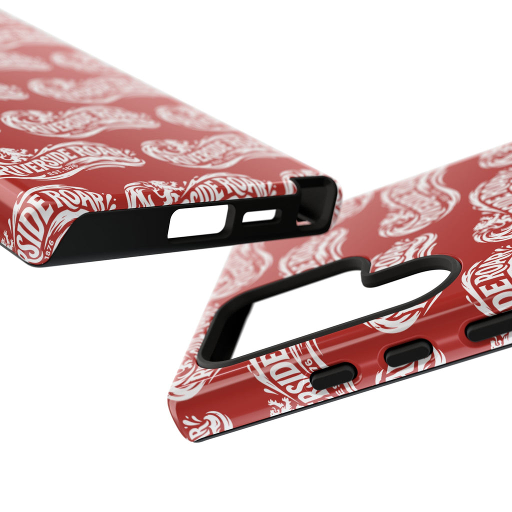Riverside Roar Patterned Tough Case (White on Red) iPhone & Samsung