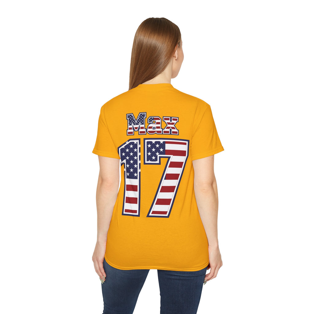 Max Arfsten Number 17 USA Flag Shirt for the BORO 'back print only'