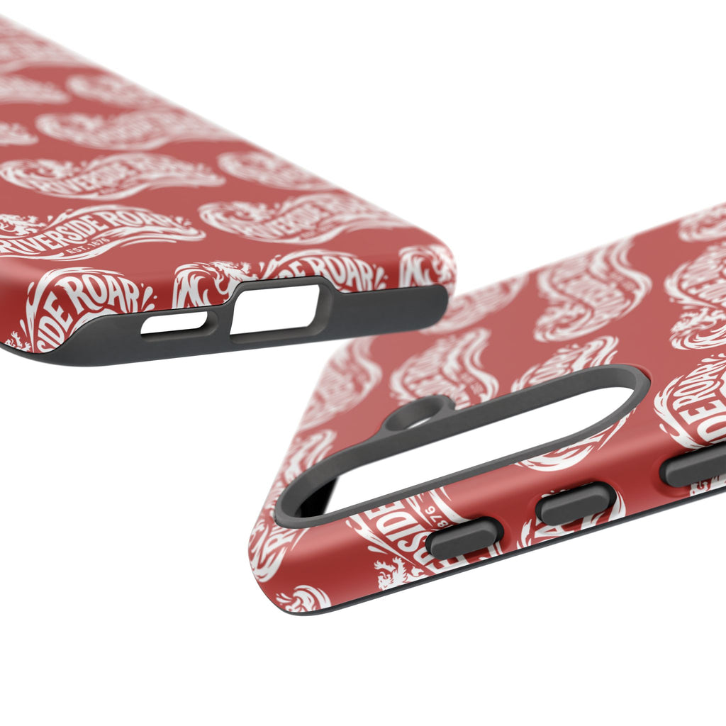 Riverside Roar Patterned Tough Case (White on Red) iPhone & Samsung