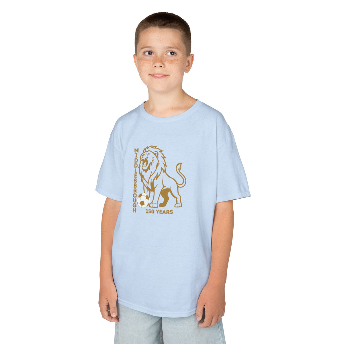 Kids Middlesbrough Lion Graphic Tee — "150 Years" Anniversary Shirt