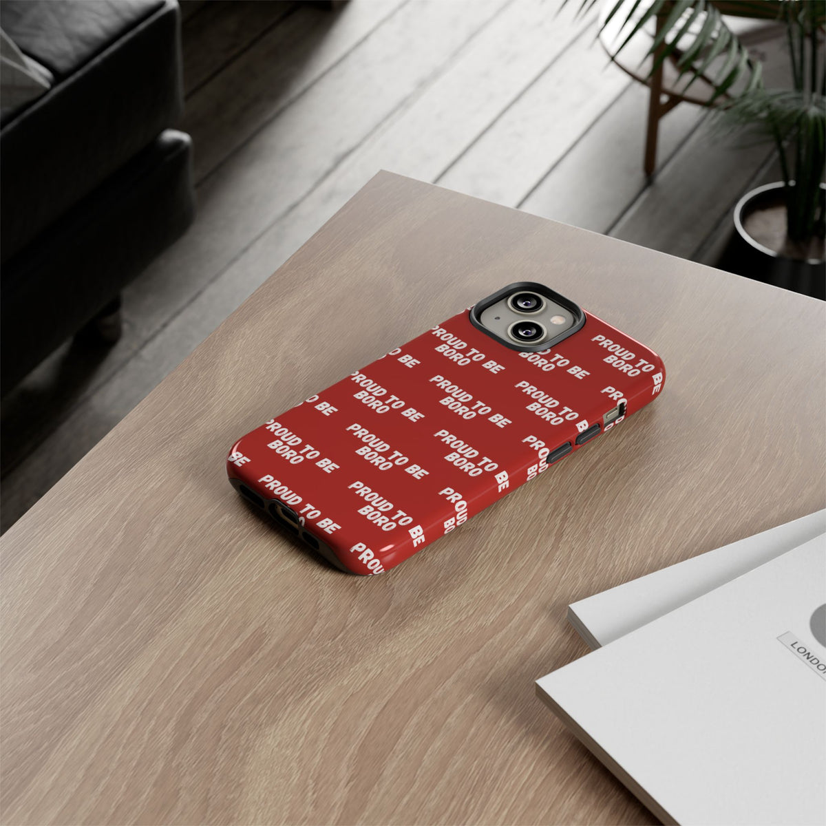 "PROUD TO BE BORO" Phone Case — Red Pattern Tough Case