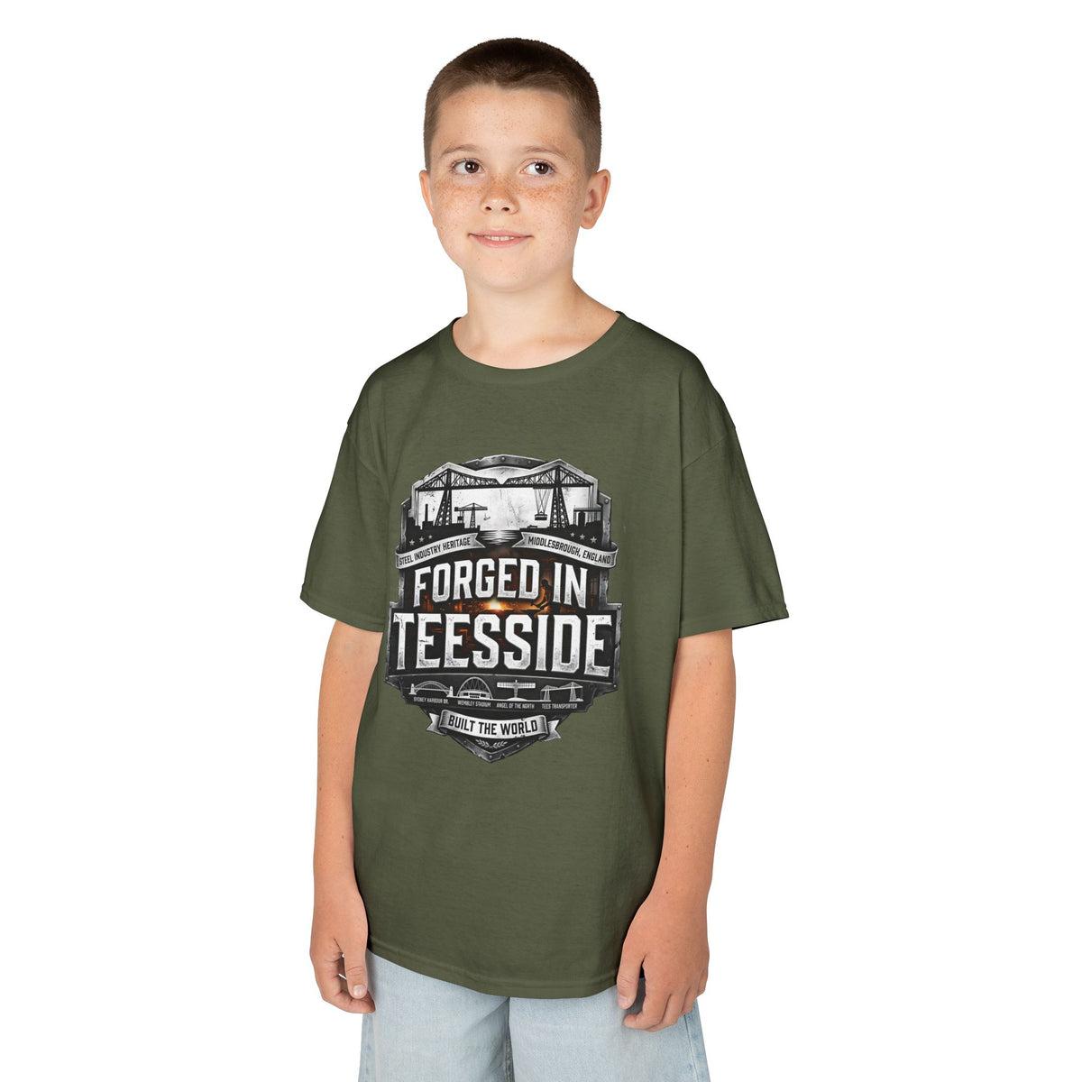 Kids Tee — "Forged in Teesside" BORO Industrial Shirt