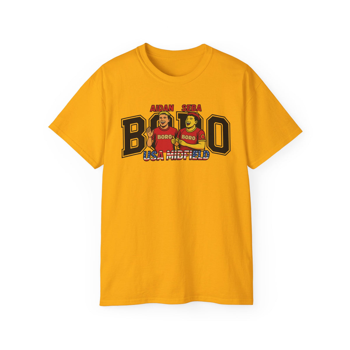American Midfield — "Aidan & Seba, Boro's USA Midfield" Graphic T-Shirt