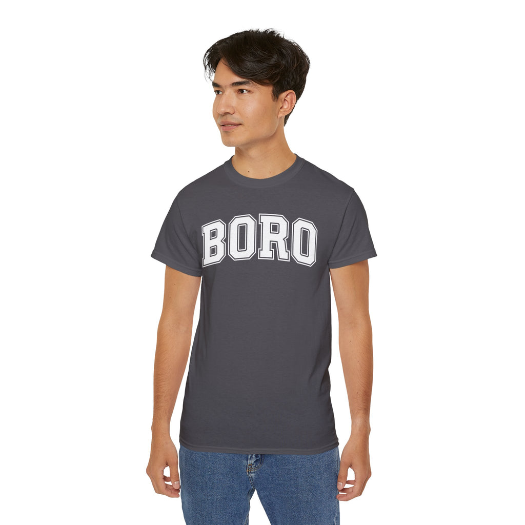 BORO Collegiate Graphic Tee — Classic UNI Lettering T-Shirt