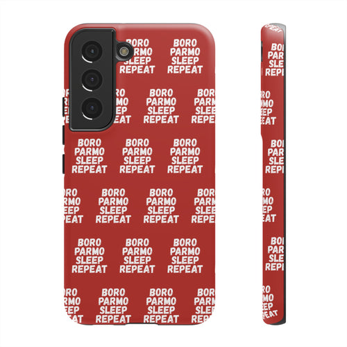 "BORO PARMO SLEEP REPEAT" Phone Case — Red Pattern Tough Case