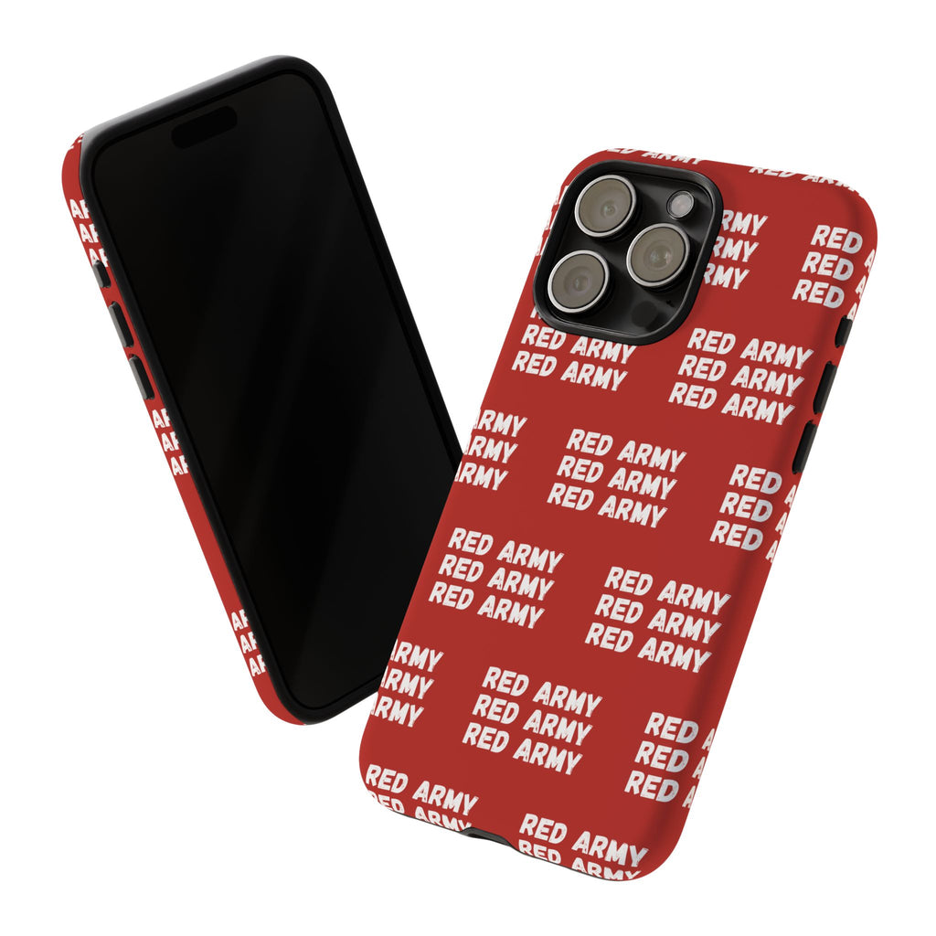 "RED ARMY RED ARMY RED ARMY" Phone Case — Red Pattern Tough Case