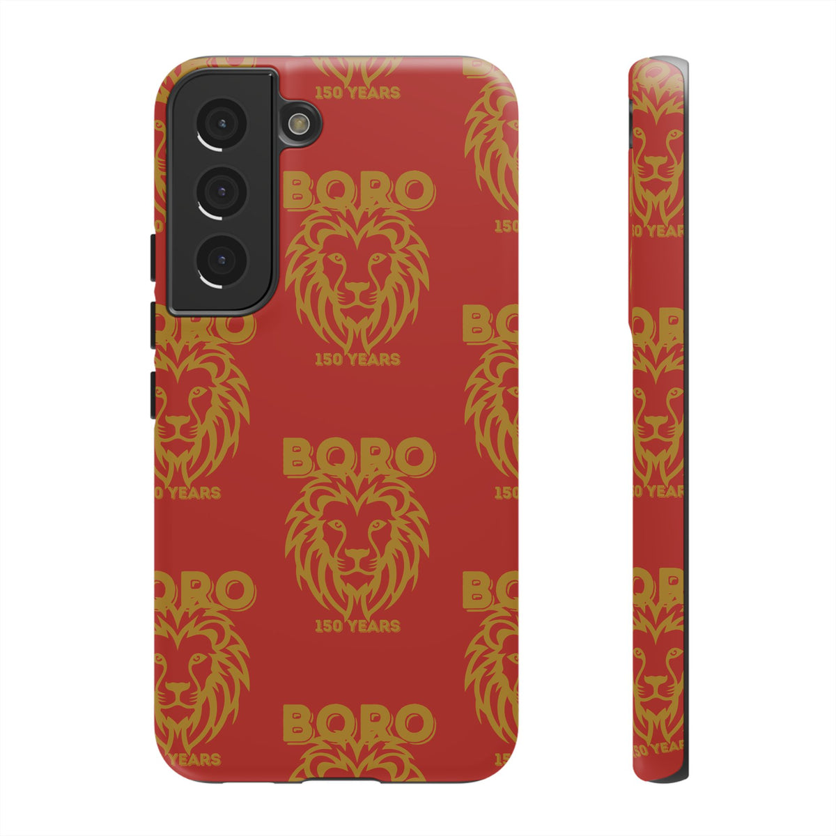 BORO Gold on red Lion Head Phone Case — Red 150 years Pattern Protective Case
