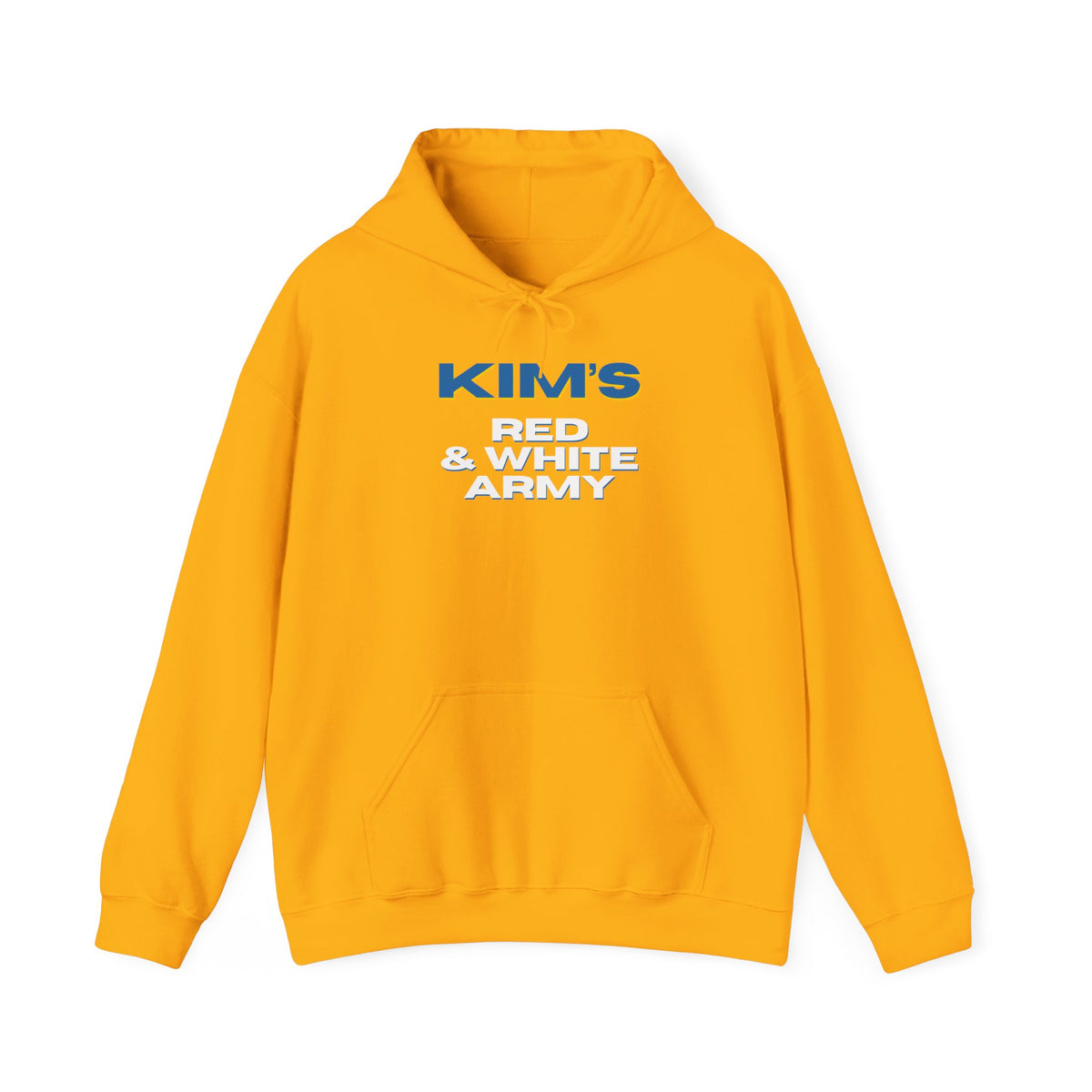 Kim's Red & White Army Hoodie 'front print' only.