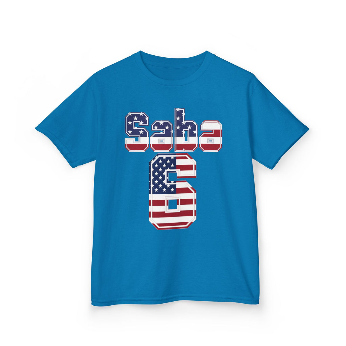 Kids Shirt 'Saba 6' American Flag BORO Shirt, Sabastian Berhalter is our Number 6 'Front print'