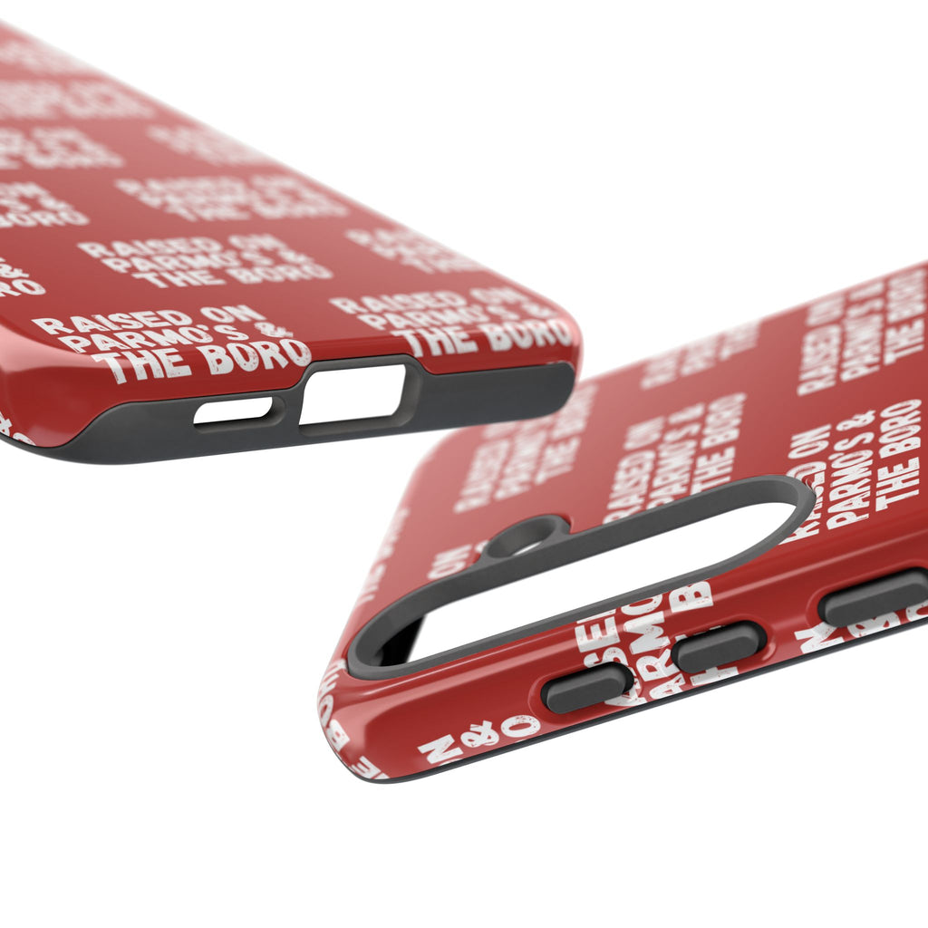 "RAISED ON PARMO'S AND THE BORO" Phone Case — Red Pattern Tough Case