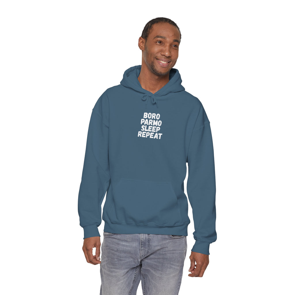 Boro Parmo Sleep Repeat Hoodie — #UTB BORO STYLE - 'front print'