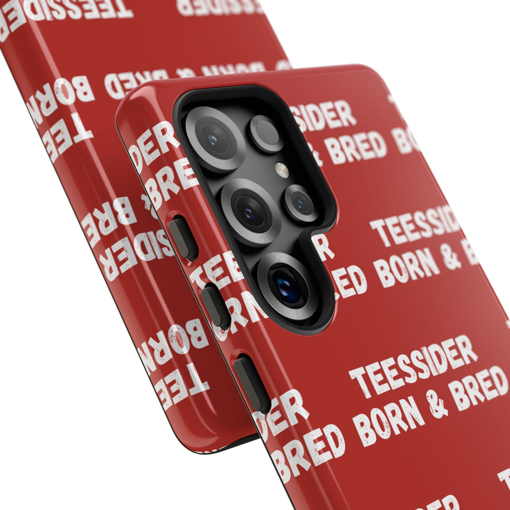 "TEESSIDE BORN & BRED" Phone Case — Red Pattern Tough Case