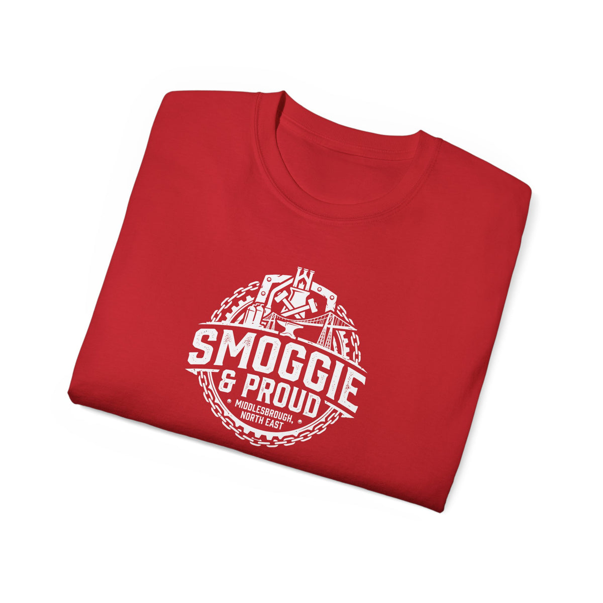 Smoggie & Proud T‑Shirt — Teesside Pride Tee chest graphic