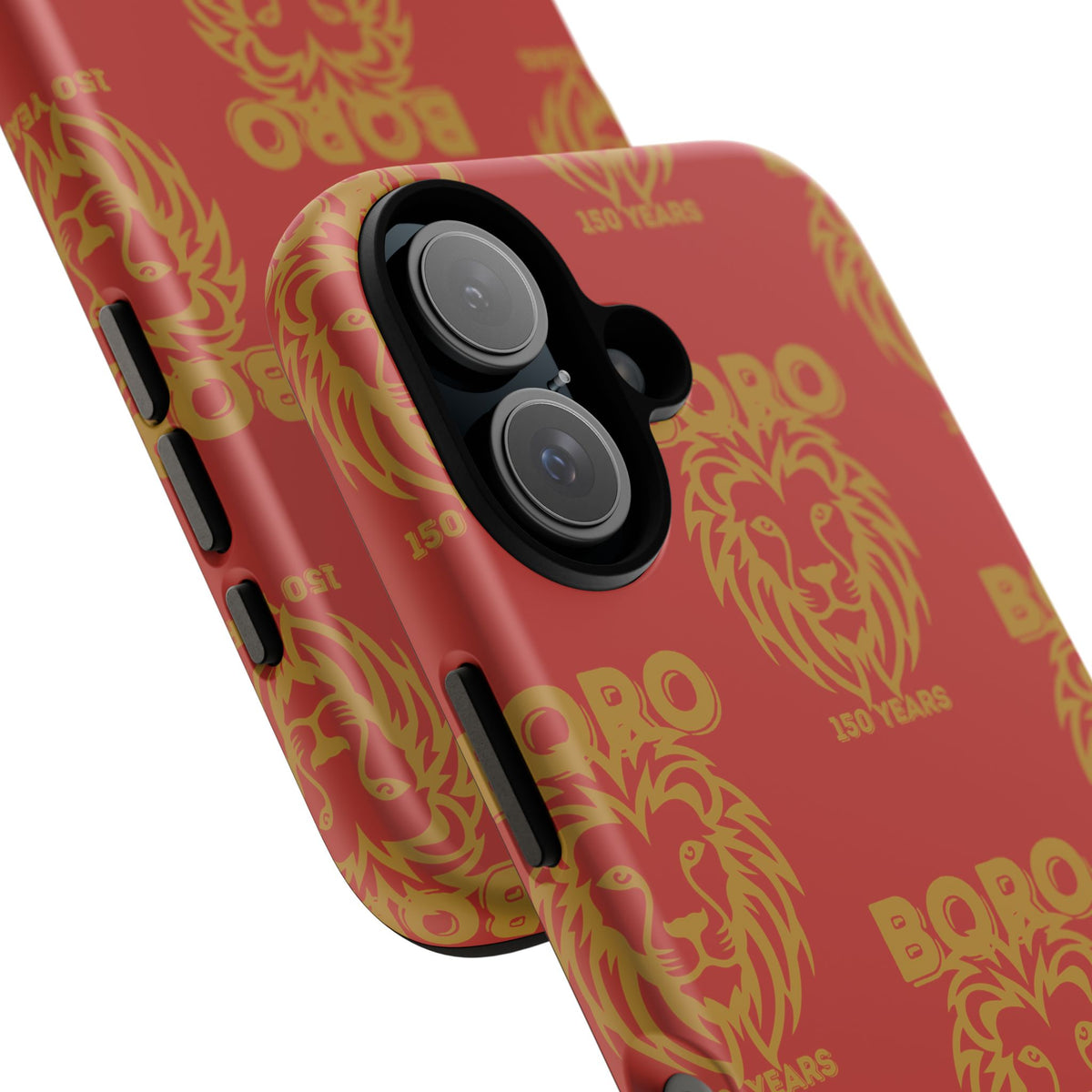 BORO Gold on red Lion Head Phone Case — Red 150 years Pattern Protective Case