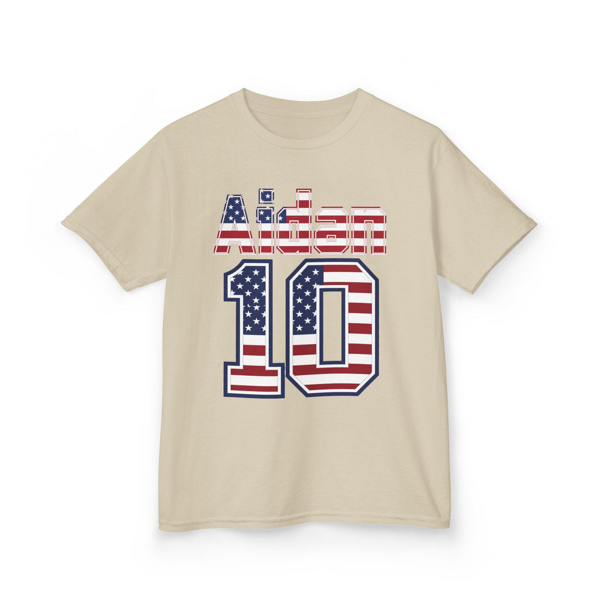 Kids Shirt 'Aiden 10' American Flag BORO Shirt, Aidan Morris is our Number 10 'Front print'