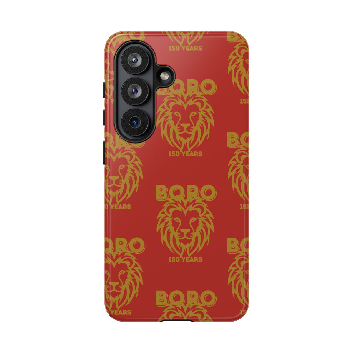 BORO Gold on red Lion Head Phone Case — Red 150 years Pattern Protective Case