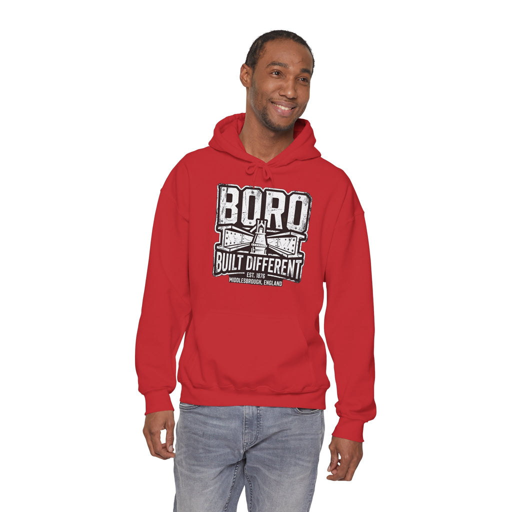 Boro Built Different Hoodie — Middlesbrough Proud Graphic Sweatshirt 'front print'